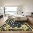 thumbnail image 3 of ODIKA 5'x7' Machine Washable Non-Slip Area Rug, Oriental Navy Blue High Traffic Rug, Blue, 1050867, 3 of 7
