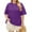 Purple, variant on Summer Plus Size Women Solid Color Casual T-shirt Short Sleeve Crew Neck Tops