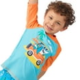 thumbnail image 3 of Saint Eve Toddler and Kids Swim Rash Guard UPF 50 Sun Protection 2-Piece Set for Boys - Orange Surf Shark, 6, 3 of 6