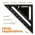 thumbnail image 4 of 7 Inch Heavy-Duty Aluminum Alloy Triangle Rafter Square, Durable Carpenter's Layout Tool with Easy-to-Read Scales for Angle Measurement, Marking & Cutting Guide, 4 of 11
