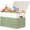 Green and White., variant on Extra Large Toy Storage Box with Lid, Sturdy Toys Storage Chest Bin Organizer Basket with Dividers for Kids, Boys, Girls, Nursery, Closet, Bedroom, Playroom 35.5"x17" x17" (Beige and White)