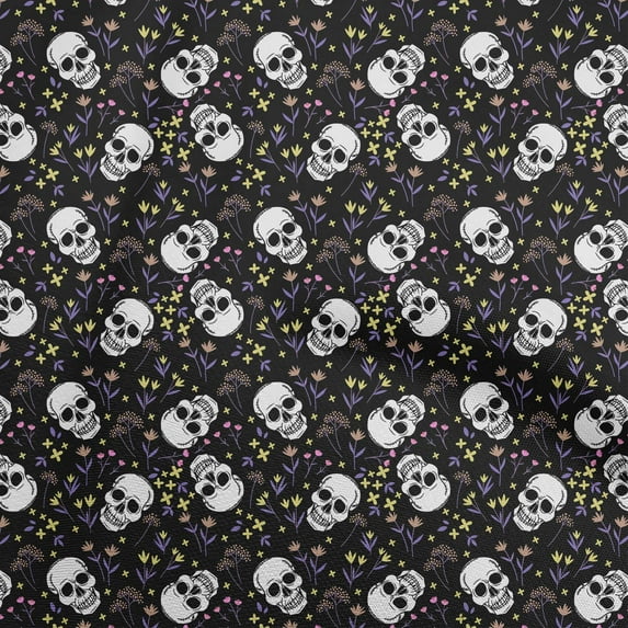 oneOone Rayon Black Fabric Skull Diy Clothing Quilting Fabric Print Fabric By Yard 56 Inch Wide-aA