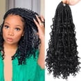 thumbnail image 3 of Caja de trenzas de diosa desordenada, trenzas Bohemias de ganchillo 3X, Bohe preenrollado, extensión de cabello trenzado ombré negro, 3 of 4