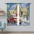thumbnail image 2 of Sanviglor Christmas Sheer Window Drapes Voile Window Curtain Tulle Window Drapes Slot Top Rod Pocket Curtain Panel Style-B W:51"x H:63", 2 of 6