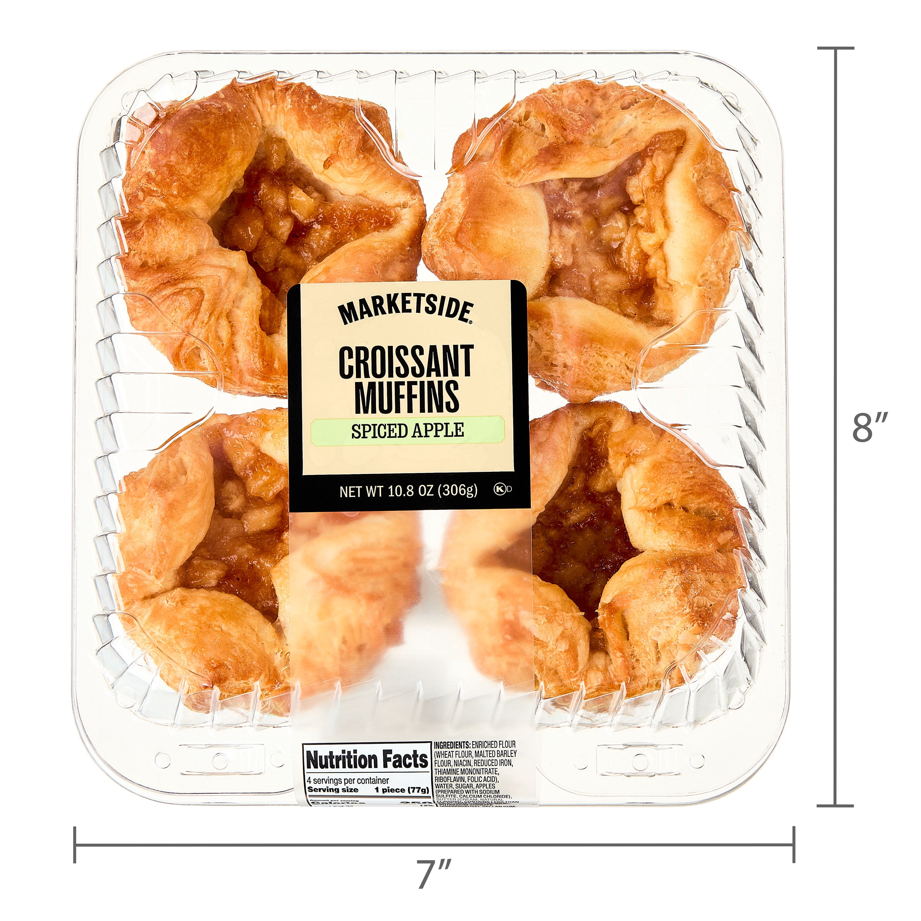 Marketside Spiced Apple Croissant Baked Muffins, 10.8 oz, 4 Count