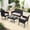 Black, variant on LOGYAT 4 Piece Patio Furniture Set Outdoor, All-Weather Wicker Bistro with Loveseat & 2 Chairs, Extra Long Coffee Table, Boho Rattan Conversation Set for Garden, Balcony, Porch, Black