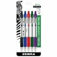 thumbnail image 1 of Zebra Z-Grip Stylos à Bille Rétractables, 1.0mm, Encre Assortie, Lot de 5, 1 of 3