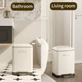 thumbnail image 3 of MRBIN Bathroom Trash Can with Lid, Metal Step Small Kitchen Waste Basket Touchless Soft Close, 12L / 3.2gal Rectangle Garbage Bucket with Stainless Steel Pedal for Office, Bedroom Accessories, White, 3 of 6