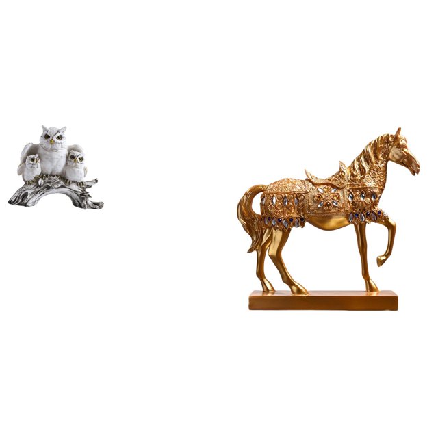 Escultura De Animal Moderna, Figura De Búho Y Caballo, Adorno De Mesa, Estatua De Resina Para Sala De Estar, Oficina, Armario, Mesita De Noche, Decoración Grabada Para El Hogar.