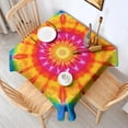thumbnail image 2 of Colorful Tie Dye Mandala Pattern Square Tablecloth,Waterproof Square Table Cover,Wipeable Spillproof Washable Table Cover for Home Kitchen Party Decor 60"x60"(152x152cm), 2 of 6