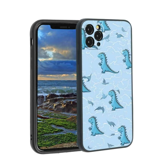 Blue-DIno Phone Case, Degined for iPhone 11 Pro Case Men Women, Flexible Silicone Shockproof Case for iPhone 11 Pro