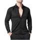 thumbnail image 2 of Blusa y camisa de manga larga con cuello vuelto para hombre, informal, con botones, lisa, de manga larga, transpirable, de poliéster, 2 of 4
