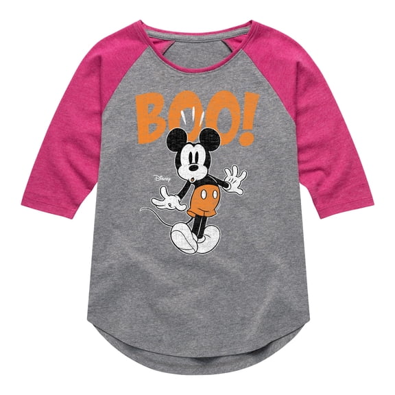 Mickey & Friends - Mickey Halloween Animation - Toddler And Youth Girls Raglan Graphic T-Shirt