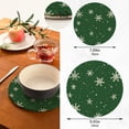 thumbnail image 3 of Wobogo Green Background with Snowflakes Trivets Potholders Set of 2 Cotton Woven Round Hot Plate Mats for Hot Dishes Bowls Teapots, 3 of 7