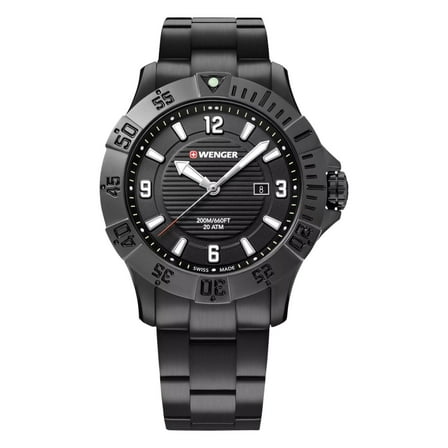 Wenger Swiss Army Men's 01.0641.135 Seaforce Black Dial Watch 43 mm MSRP $325