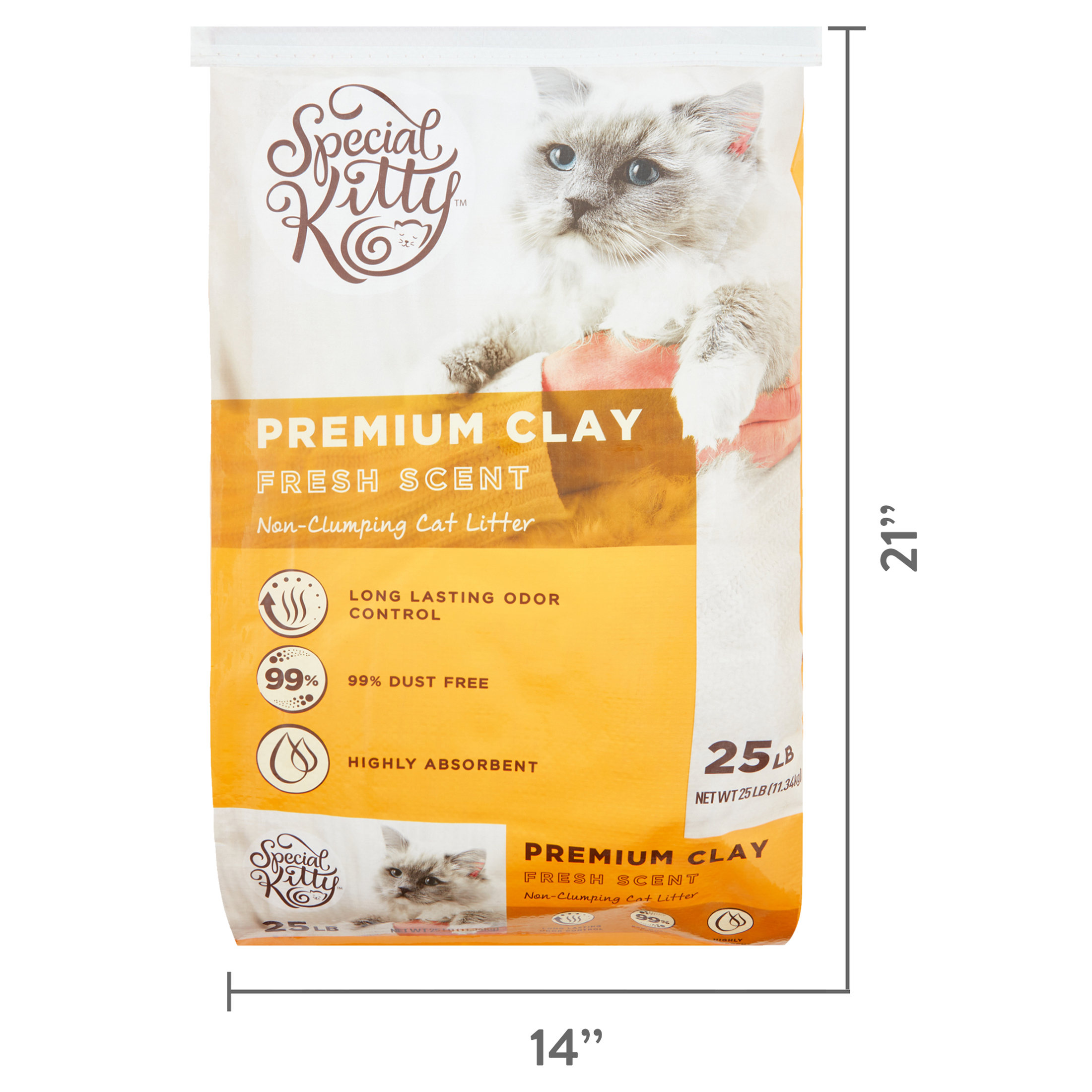 Special Kitty Premium Clay Non-Clumping Cat Litter, Fresh Scent, 25 lb - image 3 of 7