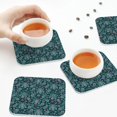 thumbnail image 7 of Fuzoiu Vintage Floral Print Leather Coasters Set,Drink Coasters Set of 6,for Tabletop Protection, Durable PVC Coasters,Home Décor and Housewarming Gift,Square, 7 of 7