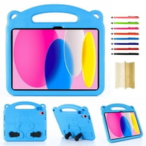 iPad 10 10th Generation Case Kids,iPad 10 10.9 2022 Panda Case with Kickstand Light EVA Full Boby Drop Protective Rugged Shockproof Kid-Proof iPad 10 Kids Case for Girl Kid Gift, Blue