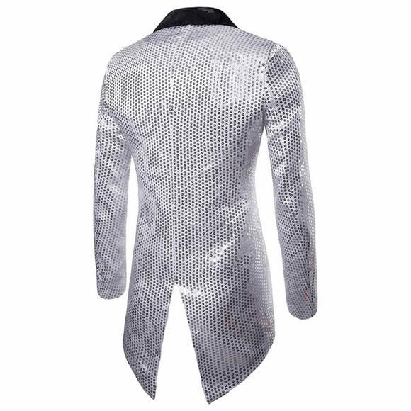 BOBOGOJP Linen Blazer for Men Double Breasted Suit Slim Fit Blzer for Men Causal Linen Jacket Suit for Men (Silver,L)