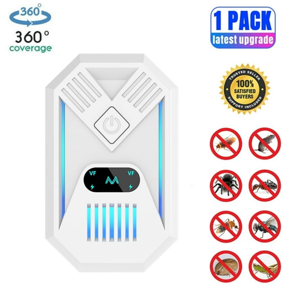 Meuvax Electric Pest Control Plug in Indoor for Mice, Bug, Rodent, Mosquito, Roach, Ant, Mouse, Cockroaches, Repeler for House, Attic, Garage, Warehouse, Office