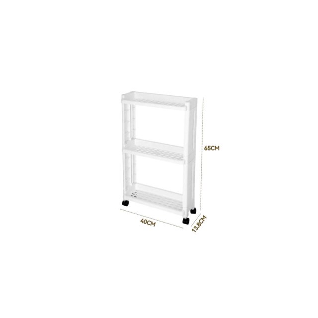 Carrito de almacenamiento 3 niveles Genérica Color Blanco. 3 Niveles, 40x13.8x65 cm