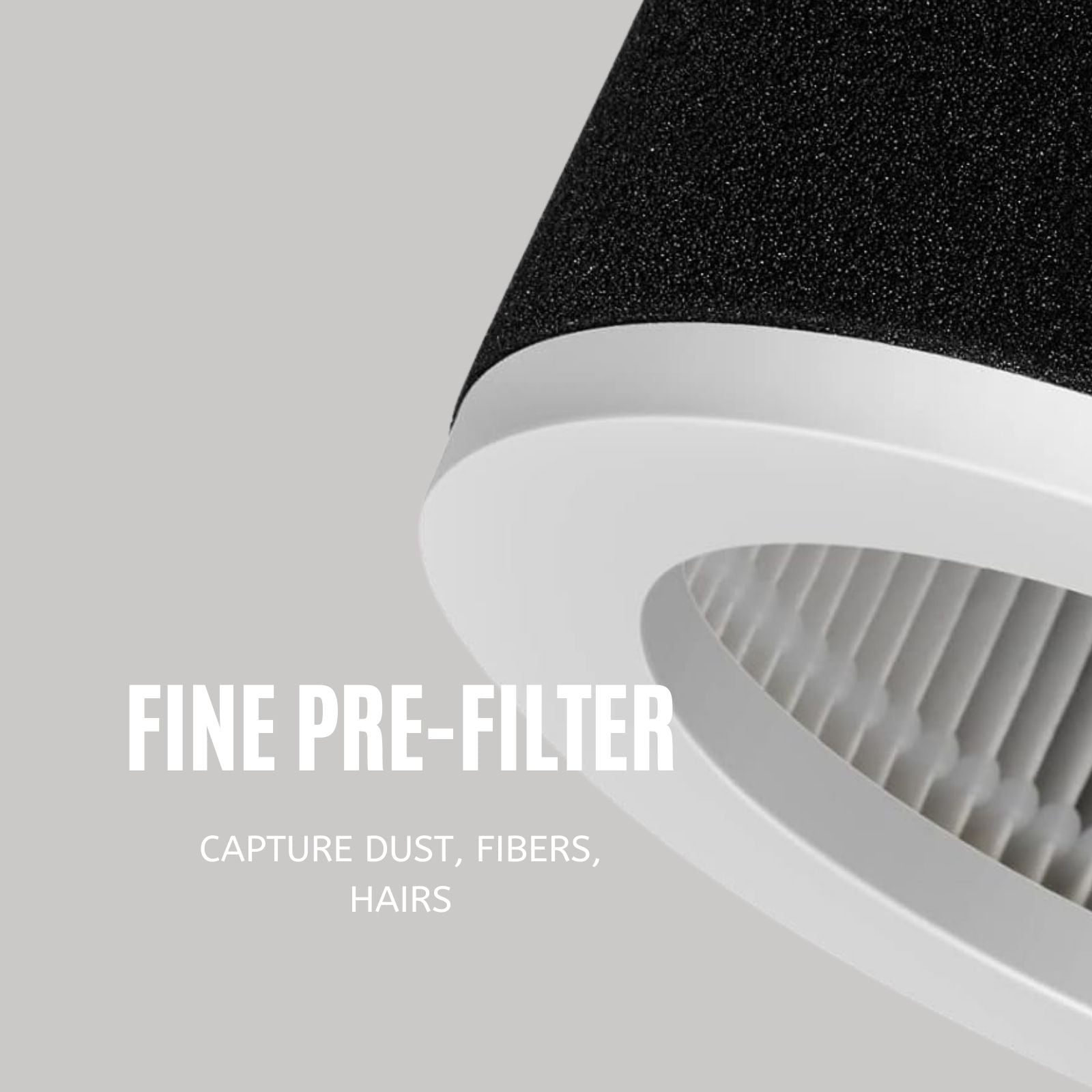 Nispira 3-in-1 True HEPA Replacement Filter Compatible with KOIOS and MOOKA EPI810 Air Cleaner Air Purifier. Odor Eliminator. 3 Stage Filtration. 2 Filters
