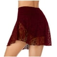 thumbnail image 5 of Women's Y2k Lace Half Slip Skirt Low Rise Pleated Ruffle LaceTrim Mini Skirt Layered Flowy Short Skirts Underskirt, 2025 Under 10 Dollar Limited Time Clearance, 5 of 6