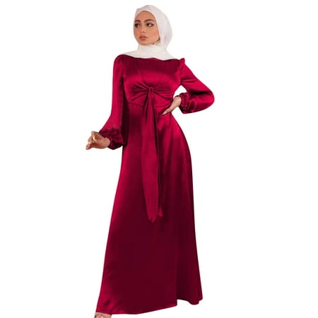 

Ramadan Traditional Hijab Dress Set for Women Long Dress Robe Summer Ventilative Clothes