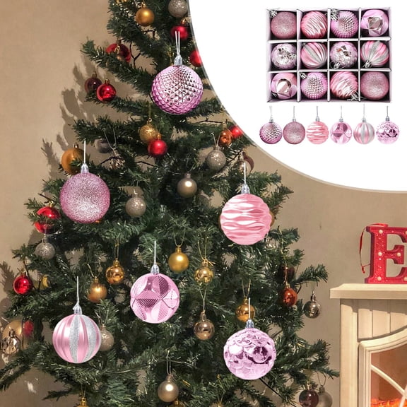 Usbinx Life Christmas Decorations 12 Pack 6cm Bright Colored Christmas Tree Baubles Plastic Shatterproof Ornaments with Hanging Loop for Holiday Party Home Decor Gift for Grandma Mom Wife