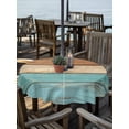 thumbnail image 2 of Outdoor Tablecloth with Umbrella Hole Zipper Farmhouse Aqua Brown Round Tablecloth 60" Waterproof Outside Table Cloth Vintage Wooden Striped Patio Table Cover Tablecloths for Picnic Party, 2 of 8