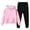 Pink, variant on CAIXIA Girls Fall Outfits Size 14-16 Stylish Unisex Kids Two Piece Hooded Tracksuit Set Comfortable Casual Outfit for Girls and Boys,White