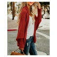 thumbnail image 3 of Women Kimono Batwing Cable Knitted Slouchy Oversized Wrap Cardigan Sweater, 3 of 6