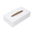 thumbnail image 1 of Cateissary Contenedor de servilletas de plástico, práctico y fácil de limpiar, para diario, caja de pañuelos Almacenamiento y organización del hogar blanco 2, 1 of 6