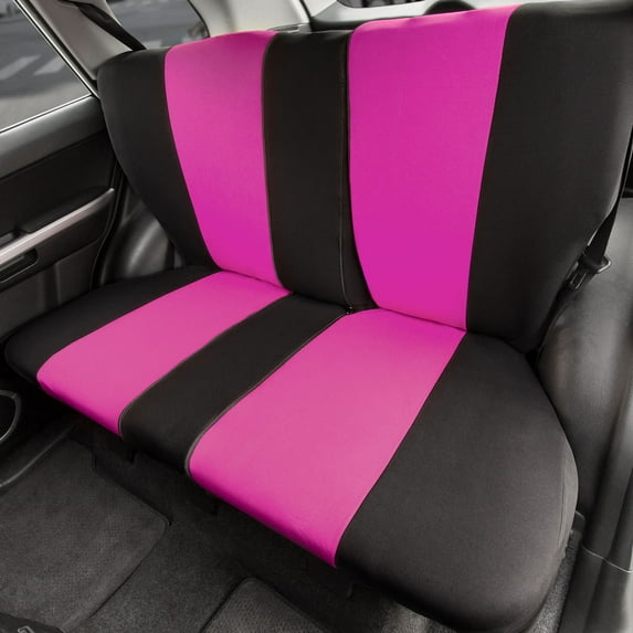 TLH Pink Full Coverage Flat Cloth Seat Covers Rear, Universal Fit for Cars, Auto, Trucks, SUVs