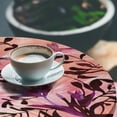 thumbnail image 3 of Ambesonne Floral Design Fitted Round Tablecloth, Romantic Wild Leaves, 36"- 40" Diameter, Coral Dark Fuchsia Indigo, 3 of 5