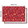 thumbnail image 6 of Red Christmas Candy Cane Pattern Summer Placemats Table Placemats Set Of 4-Linen Kitchen Washable Placemats Table Mats 11.8"x17.7" Non-Slip Heat Resistant, 6 of 6