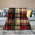 thumbnail image 2 of JEUXUS  Green Red Plaid Blanket Throw Acrylic Soft Reversible Dyed Fringed Bed Blanket for Christmas Indoor Decorations  L -Christmas Color, 2 of 6