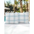 thumbnail image 4 of Outdoor Pillows Waterproof, Blue Checkered Throw Pillows with Inserts Included, Farmhouse Buffalo Plaid Watercolor Indoor Outdoor Decorative Lumbar Pillow for Bed/Couch/Patio 16"x16", 2Pcs, 4 of 8