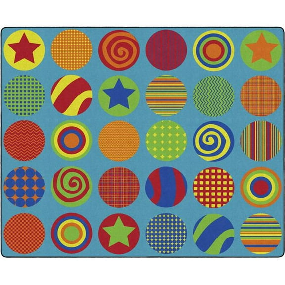 Flagship Carpets FE297-58A 10 ft. 9 x 13 ft. 2 Patterned Circles Rug - Rectangle