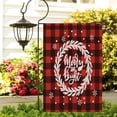thumbnail image 1 of Cheers Christmas Banner Polyester Double-sided Red Plaid Christmas Flag for Home, 1 of 2