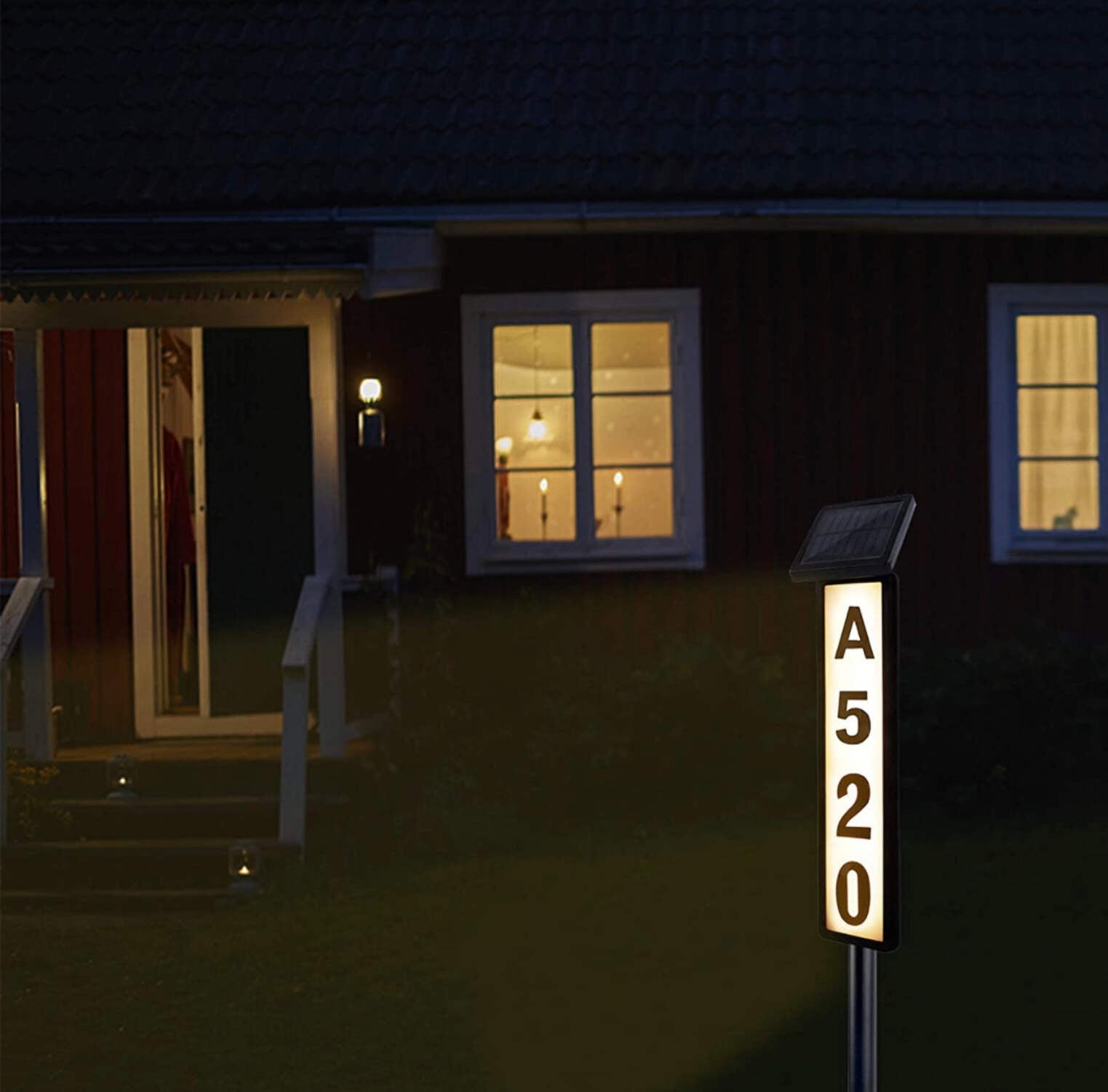 SUNGATH Lighted House Address Numbers Sign Plaques, Solar Powered House Numbers Light for House and Yard (Height 35 Inches, 1 Pack)