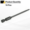 thumbnail image 3 of Uxcell 10pcs T8 Torx Screwdriver Bit 1/4" Hex Shank 75mm/3" Length S3 Steel Magnetic Tamper Proof Star 6 Point Head Hex Screw Driver Bits, Black, 3 of 7