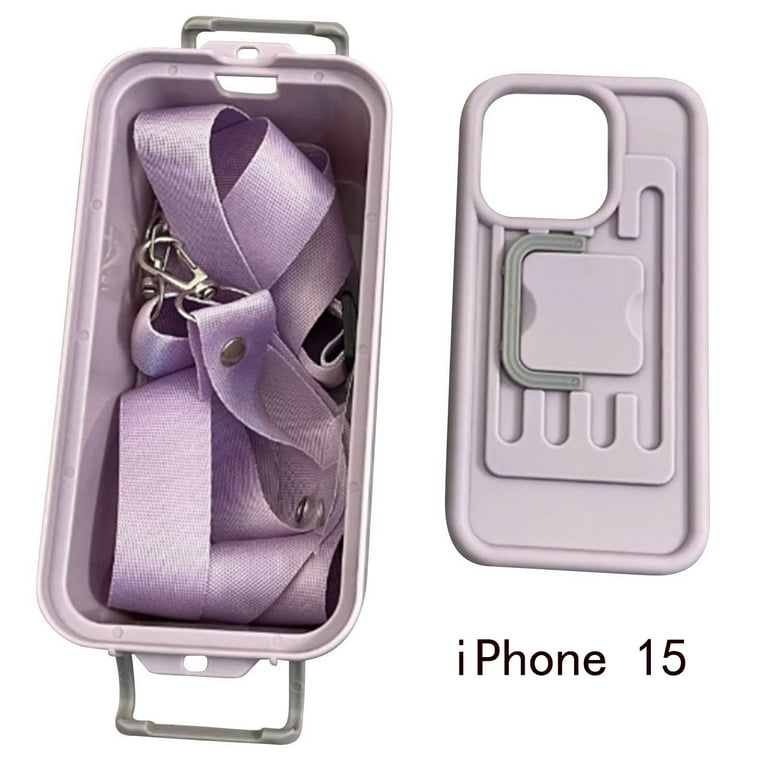 ZENMELE Funny Mini Suitcase Crossbody Phone Case for 15, Creative