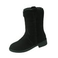 thumbnail image 2 of Viluyesy Womens Comfort Boots, Wide Calf Low Heels Round Toe Fall Winter Retro Suede Boots Black US6.5, 2 of 9