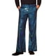 thumbnail image 1 of Pantalones de lentejuelas INSPIRE CHIC para hombres, pantalones anchos metálicos con brillo, campana y acampanados 30 Verde, 1 of 6