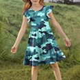 thumbnail image 5 of ATOGUTA Dress for Girls Summer Ruffle Sleeve A Line Casual Party Dresses for Kids Size 5T-14, Mint Green, 5 of 6