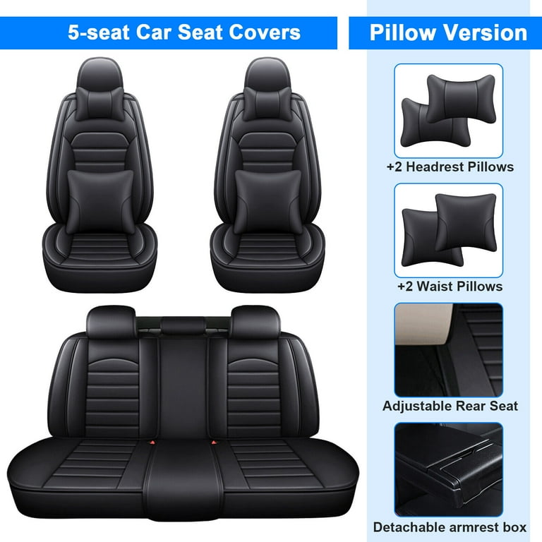 For Chevy Trax Car Seat Covers Wear resistant 5 Seat Auto Front Rear Seat Cushion Protector with Pillow Full Set for HHR Impala Malibu Prizm