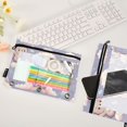 thumbnail image 4 of Cartoon Bear Cloud Rainbow Star 2 Pack Pencil Pouch for 3 Ring Binder Smooth Zipper Folders with Pockets Clear Window Pencil Case, 4 of 6