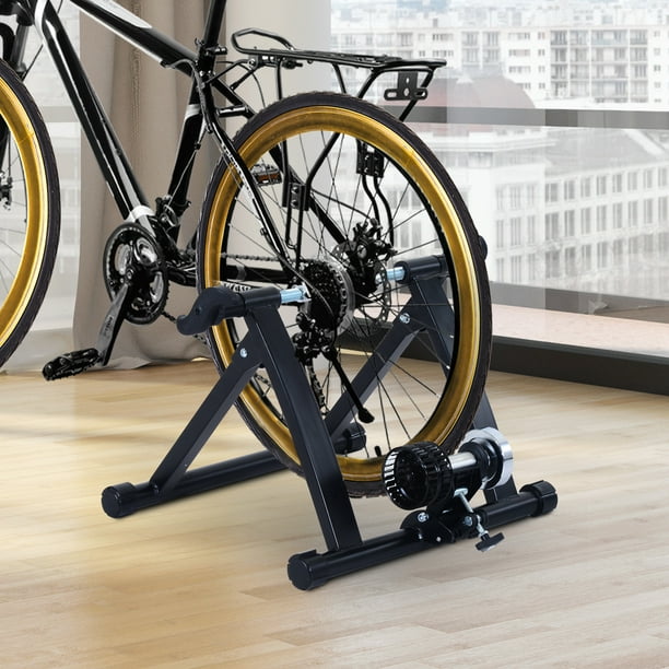 Soozier Velo d Interieur Pliable Support de Velo Stationnaire pour l Exercice Roues 26 28 700C Noir Walmart