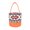 B-2, variant on Halloween Candy Bucket, Sturdy Canvas Reusable Fabric Gift Tote Basket with Orange Handle and Base, Candy Storage Hand Bag for Kids Gifts Exchanging, Holiday Party Decor - Aztec Print